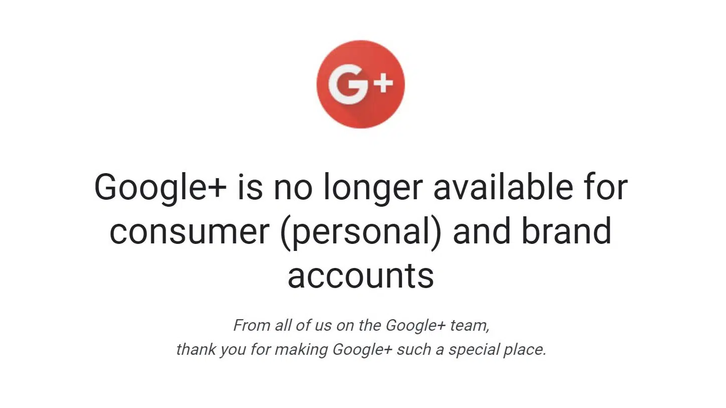 Google+ shut down