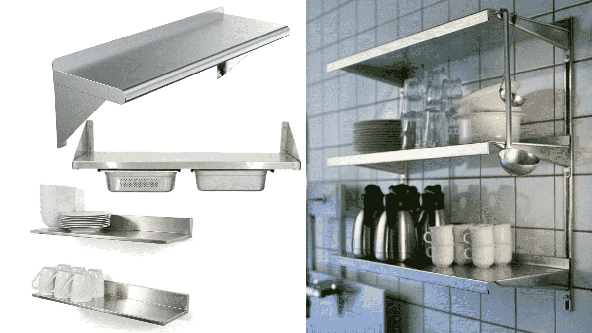 Commercial kitchen Wall Shelving