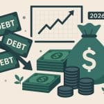 Debt consolidation loan concepts with growth chart, representing affiliate market trends
