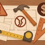 Contractor checking home renovation plans to avoid mistakes and reduce renovation costs