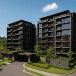 Narra Residences modern exterior in Dairy Farm Walk, Singapore, surrounded by lush greenery