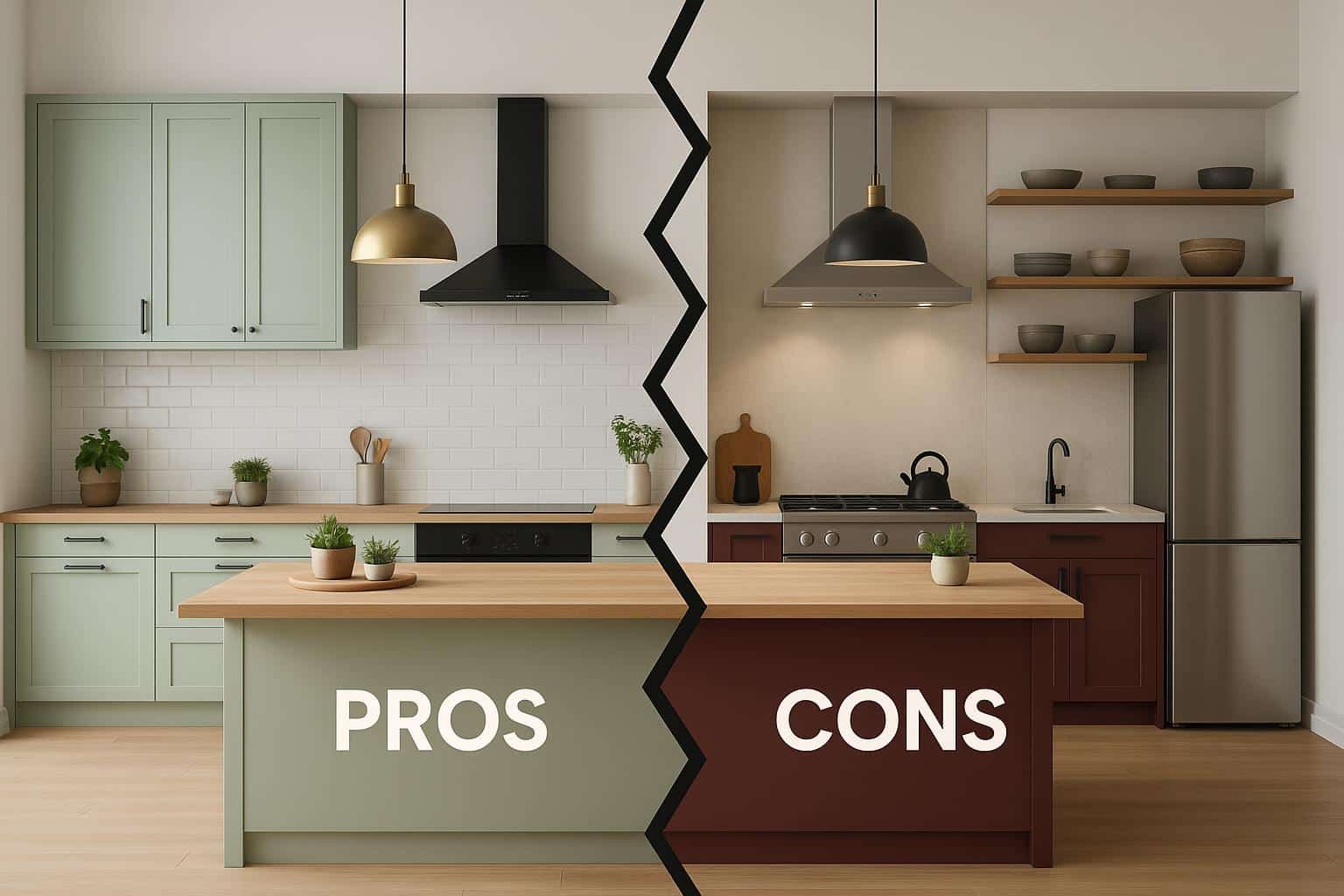 Modern kitchen with custom cabinetry, unique layout, and personalized design elements