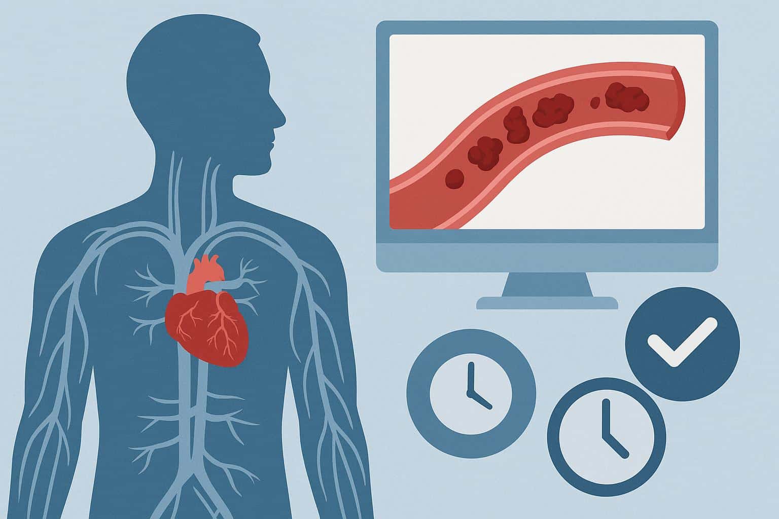 Medical professional reviewing recovery strategies for blood clot patients in a clinical setting