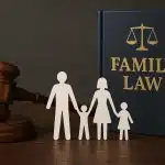 Scales of justice and legal documents representing family law attorney services