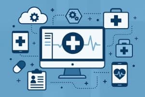 Cutting-edge healthcare software interface transforming patient care and medical management
