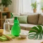 Eco-friendly cleaning products used in a modern Melbourne home for sustainable house cleaning