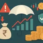 Forex trading chart with rupee symbol, highlighting risk management for Indian forex traders