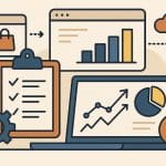 Digital tools and data charts illustrating future trends in product management innovation