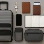Organized suitcase with travel essentials, representing efficient packing for travel optimization