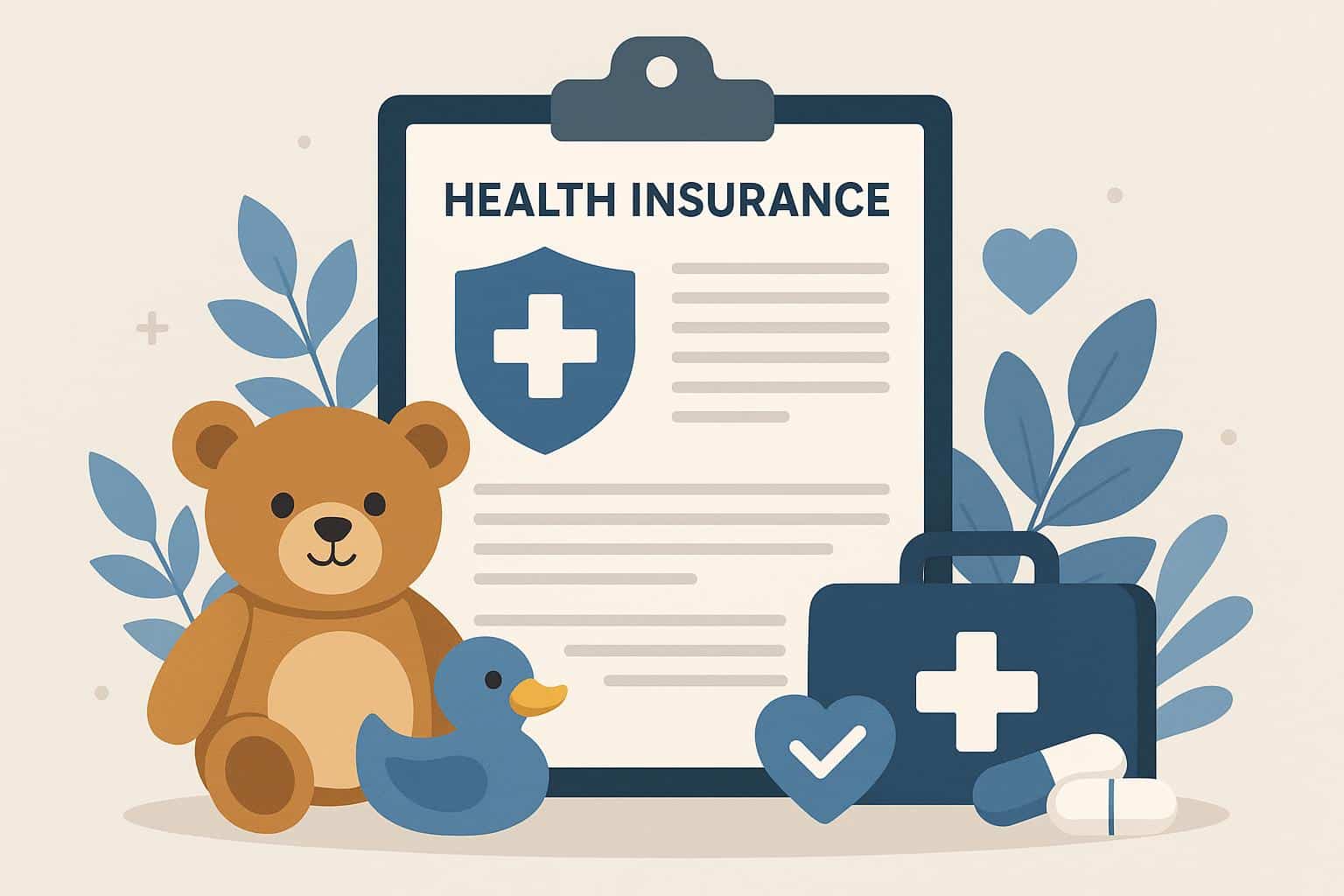 Child-only health insurance concept with child’s stethoscope and healthcare documents