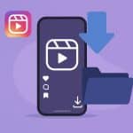 Person holding smartphone with Instagram Reels interface, demonstrating how to save Reels to phone