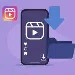 Person holding smartphone with Instagram Reels interface, demonstrating how to save Reels to phone