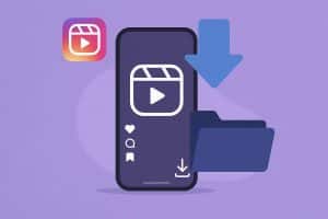 Person holding smartphone with Instagram Reels interface, demonstrating how to save Reels to phone