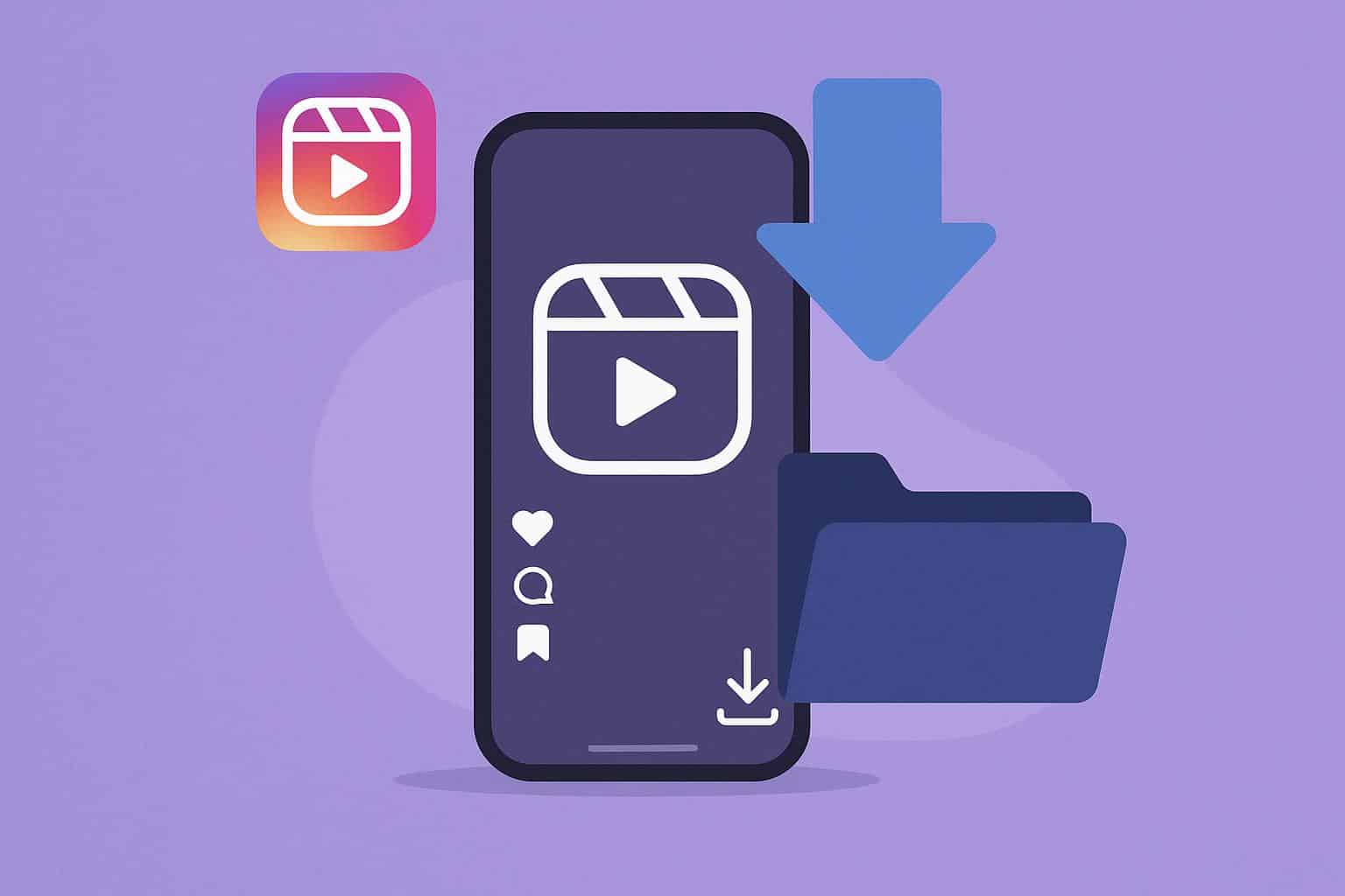 Person holding smartphone with Instagram Reels interface, demonstrating how to save Reels to phone