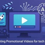 AI-powered tools generating promotional video content for innovative tech startup branding