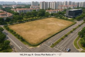 Aerial view of Lucerne Grand Site highlighting vast area and high-density property development