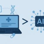 Healthcare AI model analyzing medical data for clinical decision-making in a hospital setting