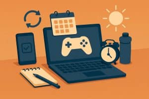 Gamers interacting online, illustrating how daily habits influence the virtual gaming experience