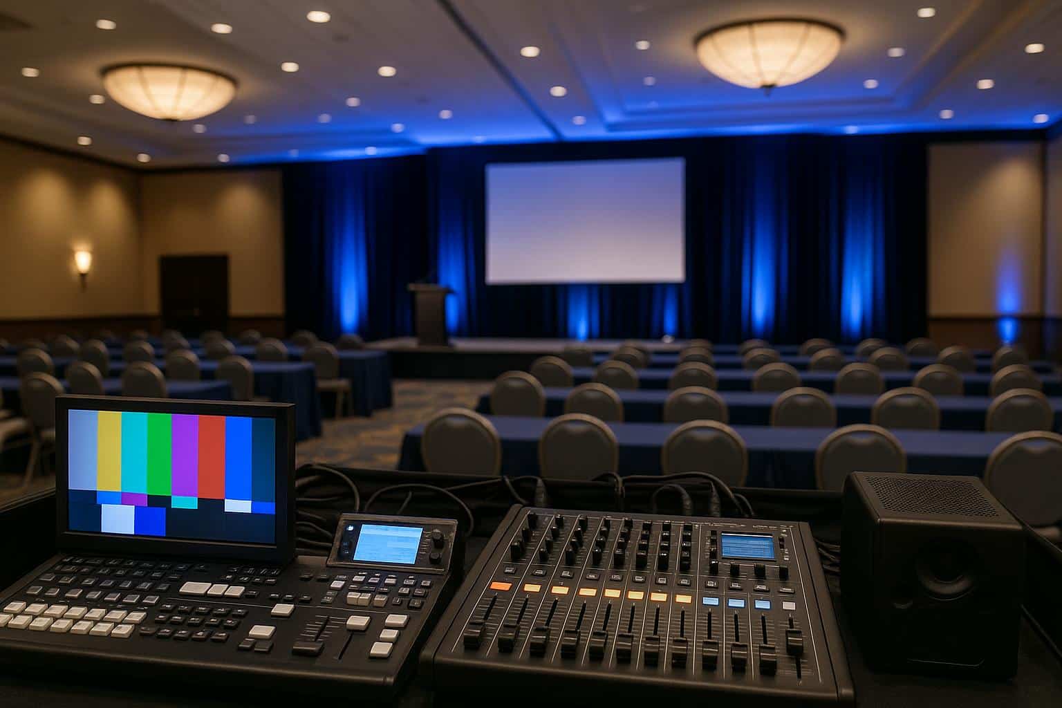 Advanced AV setup enhancing a professional corporate event in a San Diego conference venue