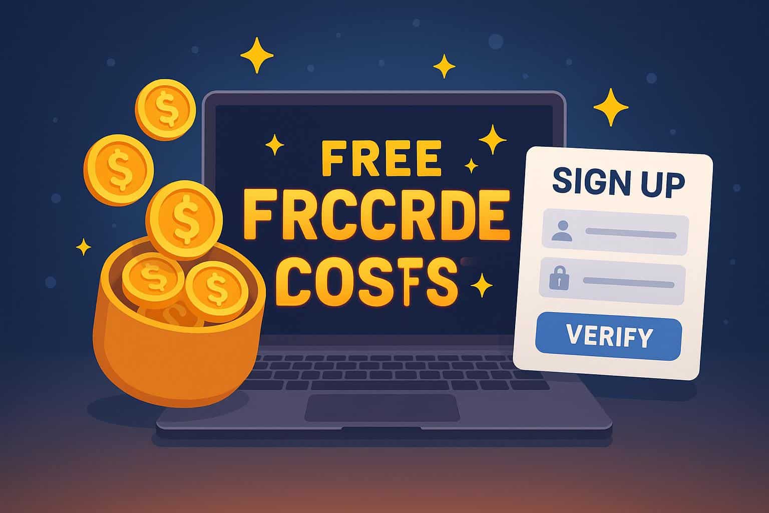 SGWIN88 free credit promotion with sign-up and verification steps for new users