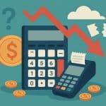 Financial charts and payment icons illustrating business transaction costs analysis