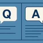 Structured Q&A breakdown illustration showcasing professional analysis and insightful discussion