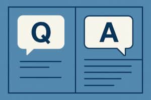 Structured Q&A breakdown illustration showcasing professional analysis and insightful discussion