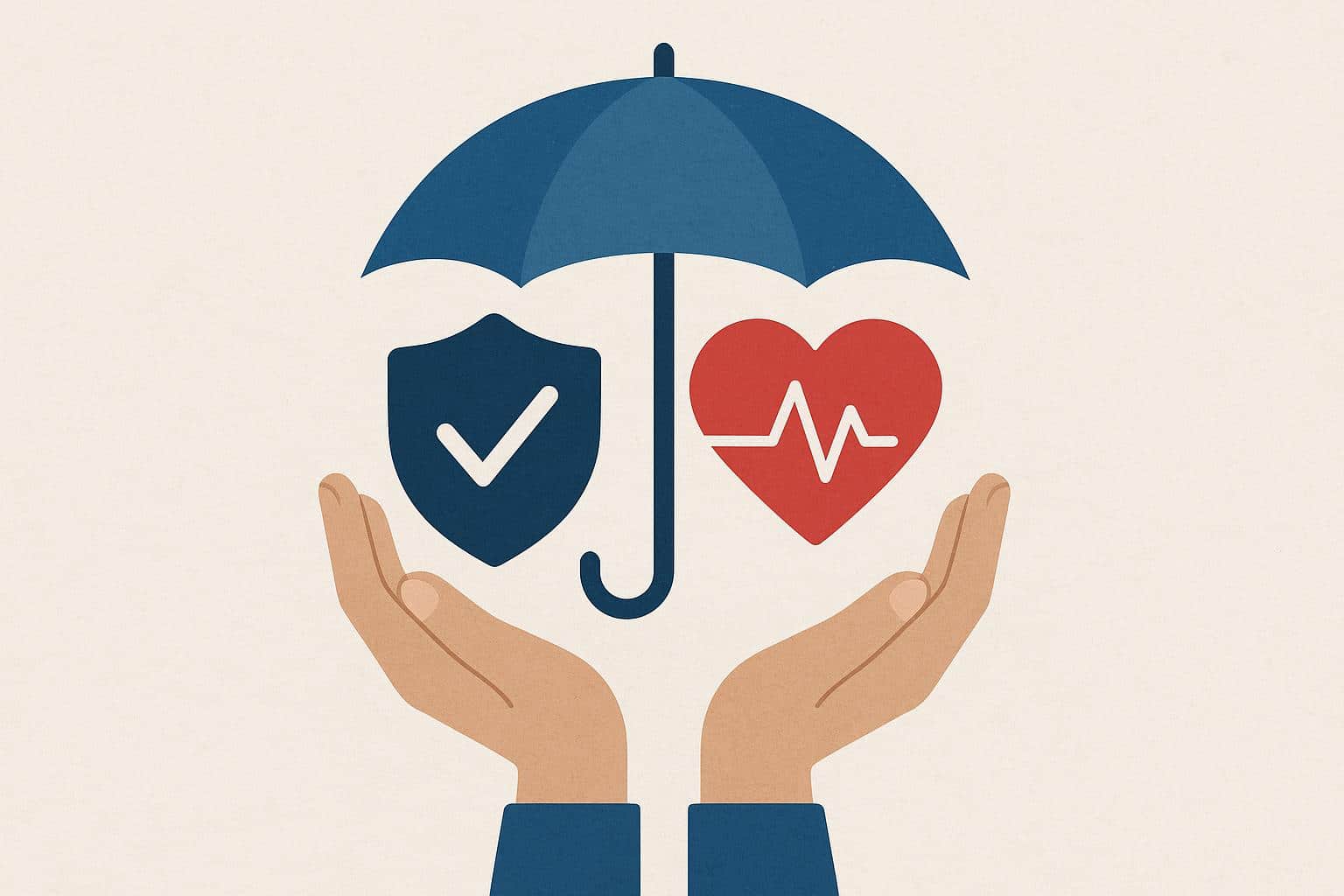 Life and health insurance policy documents with medical stethoscope and calculator on desk