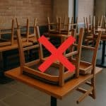 Rows of mismatched restaurant chairs highlighting common wholesale purchasing mistakes