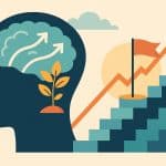 Growth mindset concept illustrating strong business leadership and professional success