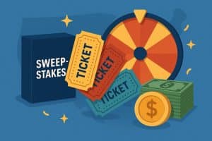 Sweepstakes provider logos and icons representing US online sweepstakes options and selection