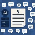 AI translation models analyzing a legal document, showcasing comparison of multilingual outputs