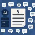 AI translation models analyzing a legal document, showcasing comparison of multilingual outputs