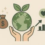 Corporate ethics and community support symbolizing social responsibility in business practices