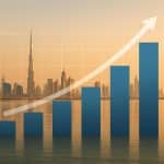 Dubai skyline with modern skyscrapers and residential developments reflecting real estate growth