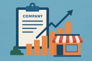 Stack of business documents and financial charts representing small business growth trends