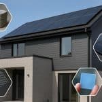 Modern house exterior showcasing advanced high-tech building materials and innovative architecture