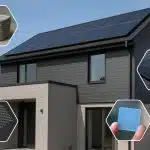 Modern house exterior showcasing advanced high-tech building materials and innovative architecture