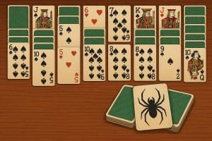 Winning moves and expert strategies in Spider Solitaire displayed on a digital card game screen