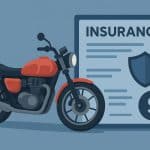 Motorcycle with engine capacity details highlighted, illustrating factors affecting insurance premium