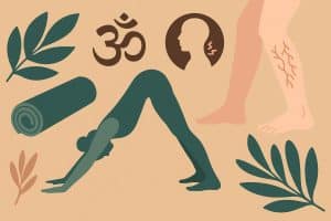 Yoga poses promoting circulation and flexibility for spider veins relief and neck pain management