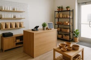 Modern retail store showcasing upgraded checkout counters and improved product displays