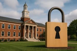 University campus buildings symbolizing academic trust and institutional credibility