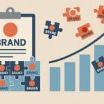 Abstract visual of growing company logos illustrating challenges in maintaining consistent branding