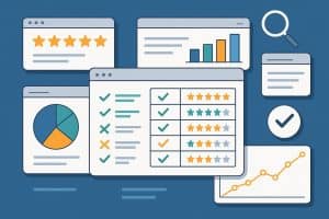 Comparison of SaaS and digital business tools on leading software review platforms