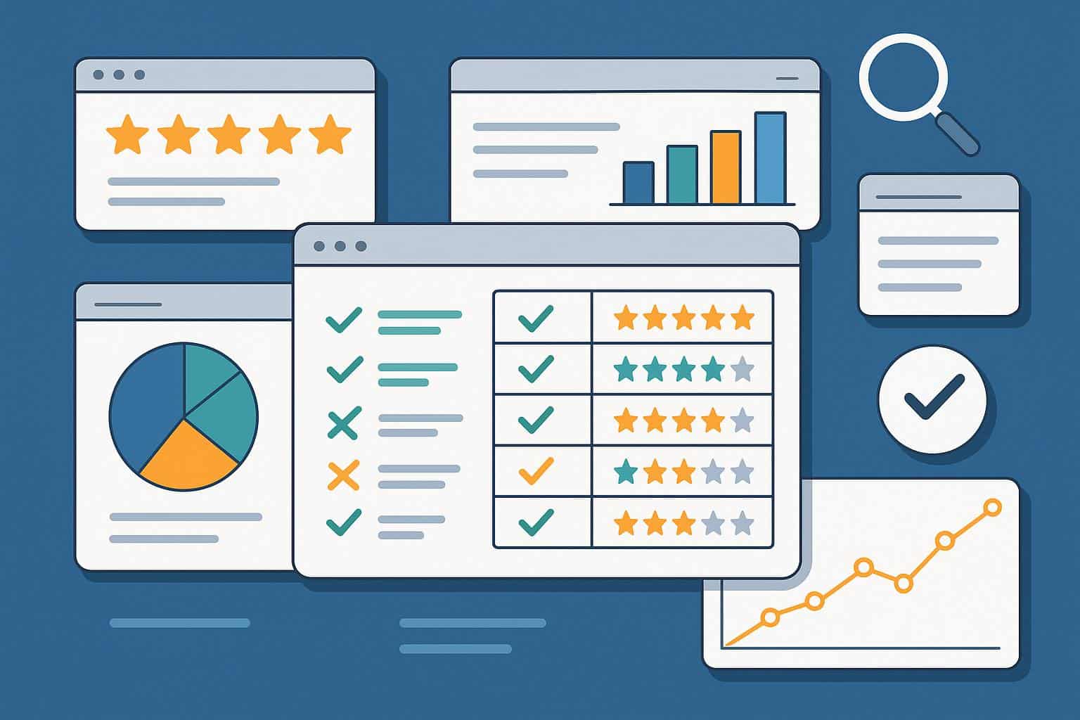 Comparison of SaaS and digital business tools on leading software review platforms