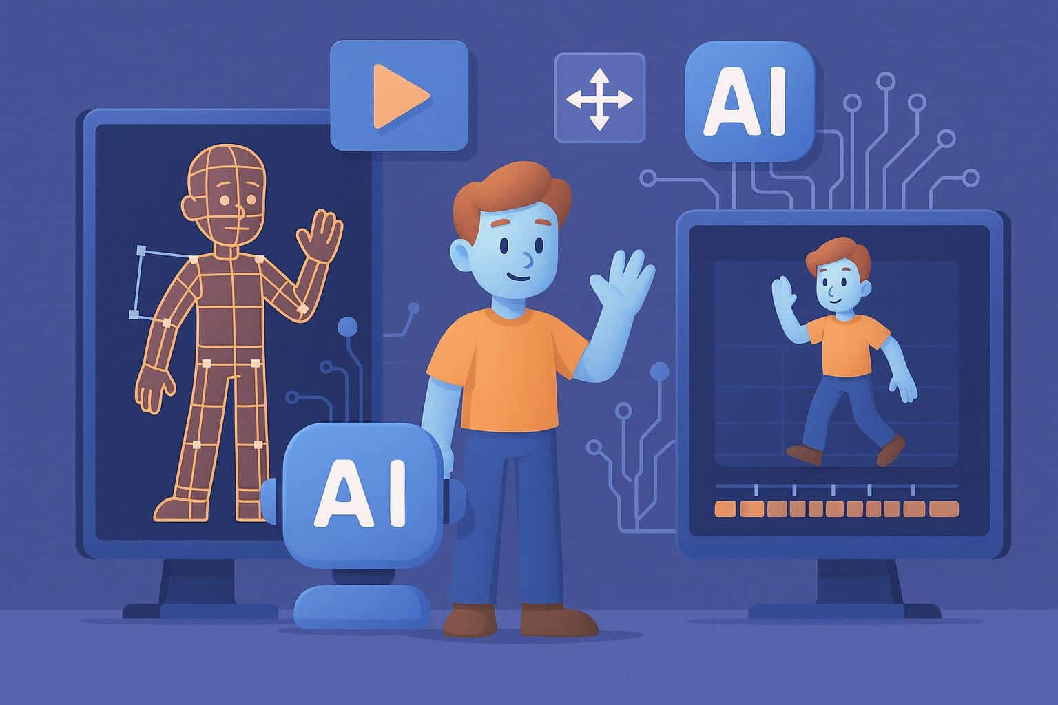 AI-powered software streamlining 3D character animation workflow for enhanced efficiency