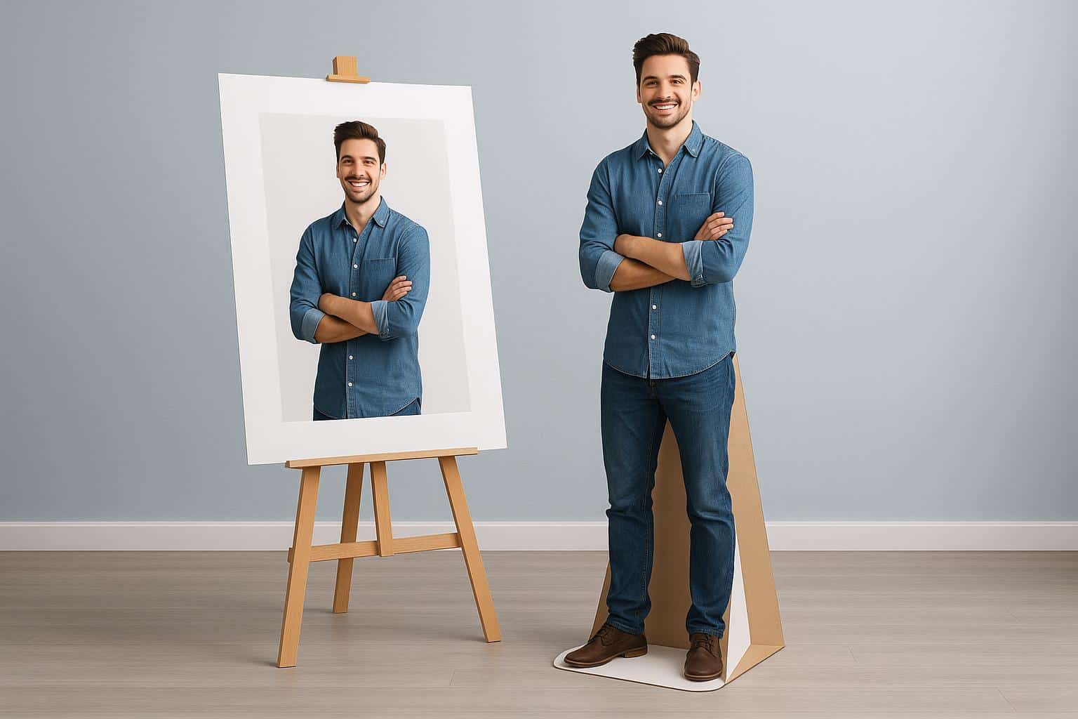 Custom cardboard cutouts of celebrities and events from top U.S. manufacturers on display